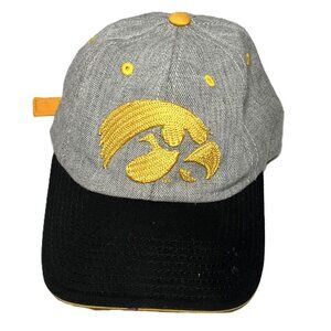 Gen2 IOWA HAWKEYES YoutGen2 Iowa Hat Cap Hat Adjustable Strap Gray / Gold Emblem